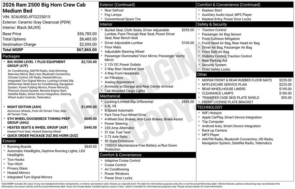 2026 RAM 2500 Big Horn