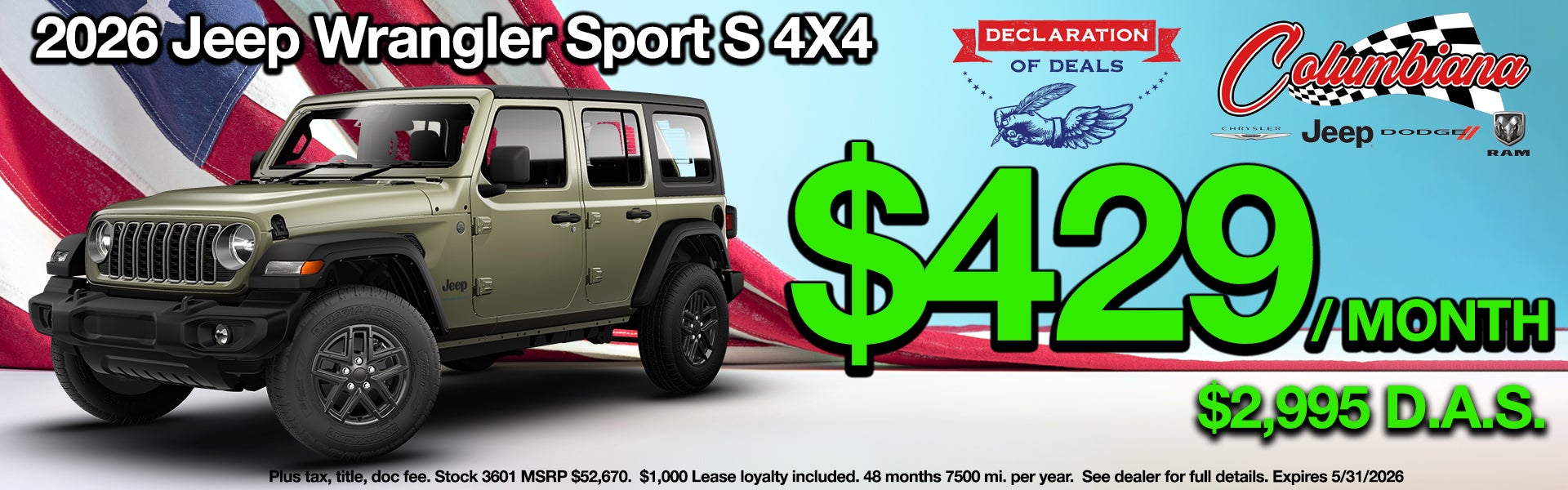 2026 Jeep Wrangler Sport S 4X4